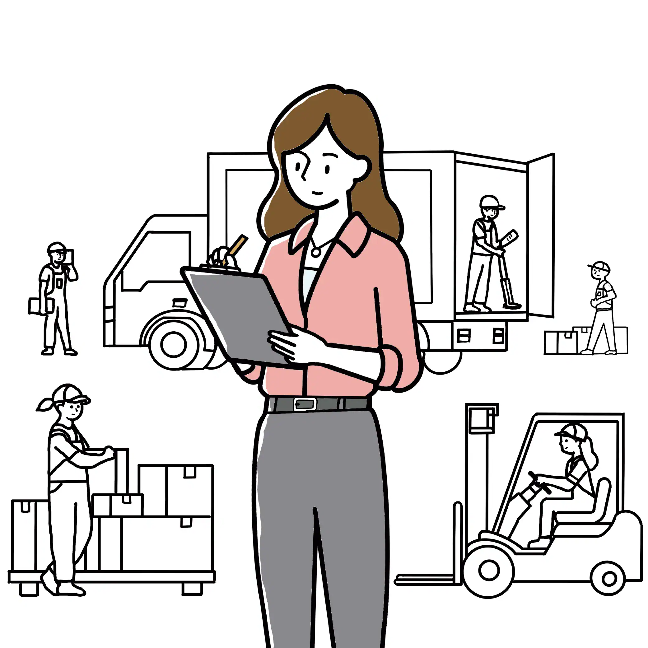 小ロット向けの細かな出荷作業を表すイラスト