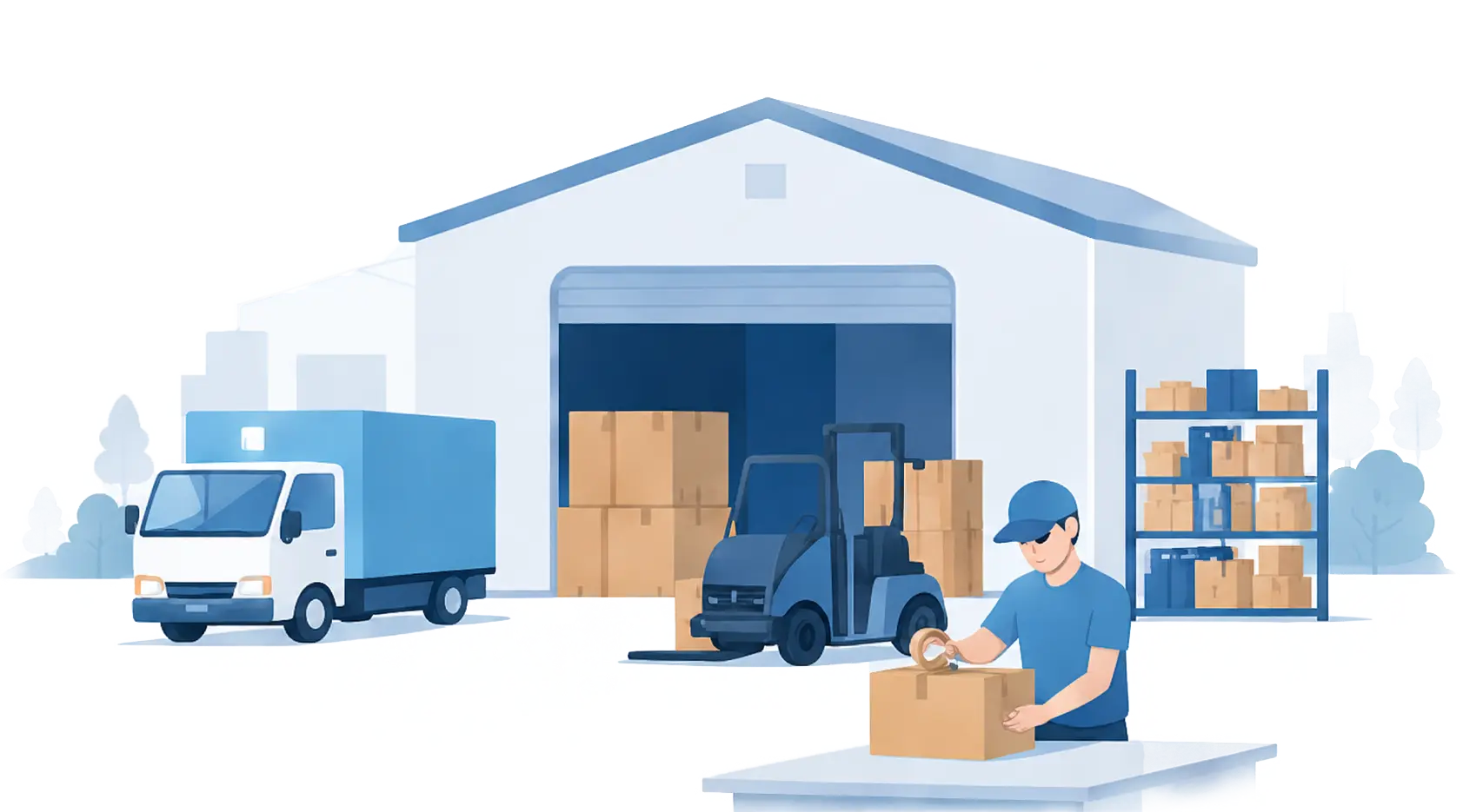 入荷から配送までの各工程をつなぐ業務フロー図